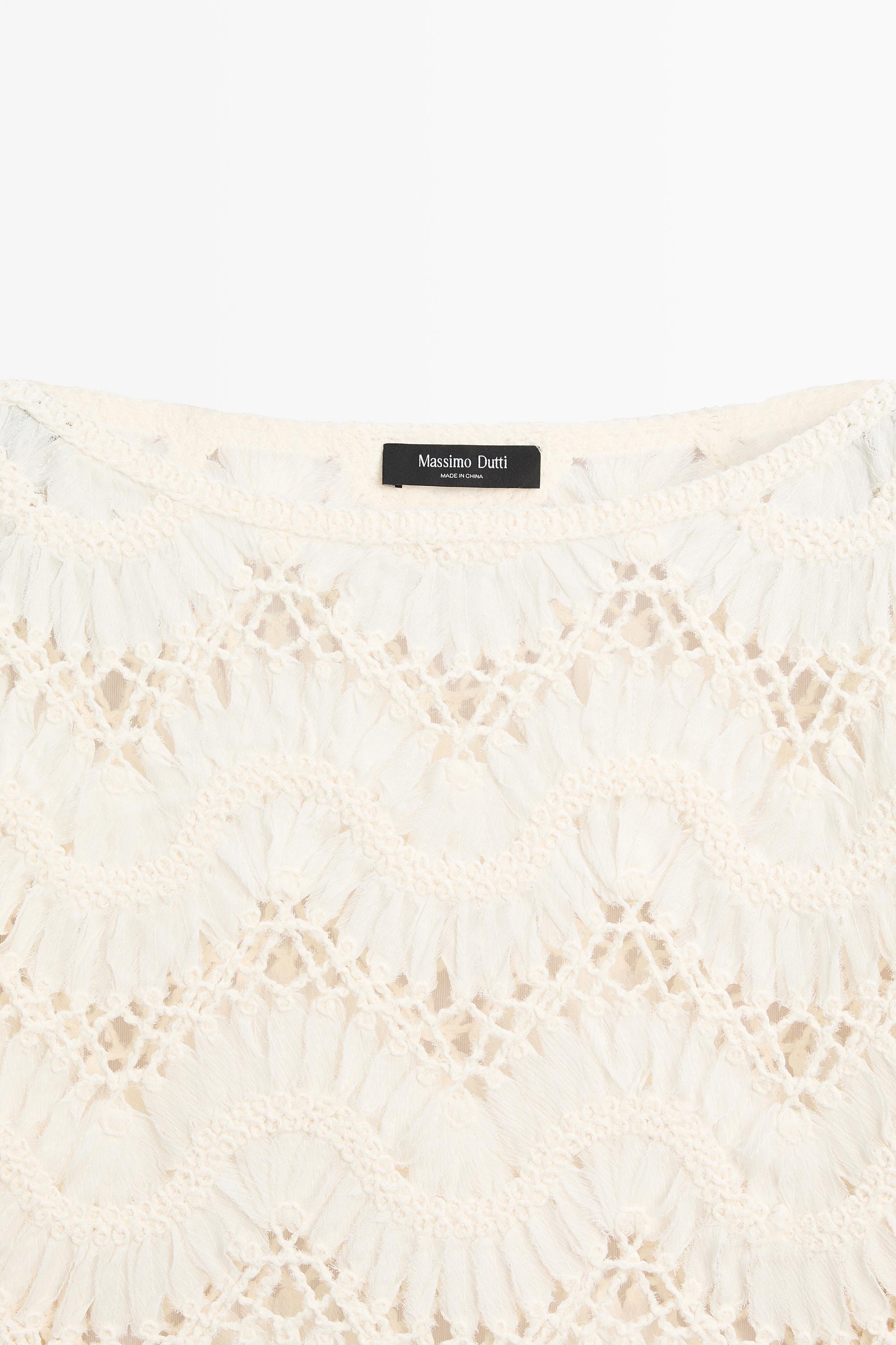 Short sleeve crochet top